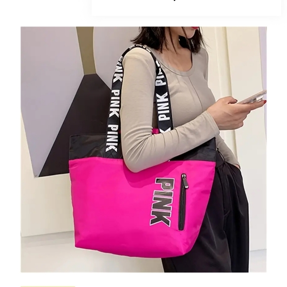 NWT PINK Victoria's Secret PINK Shoulder Tote Reusable Shopping - Picture 3 of 6